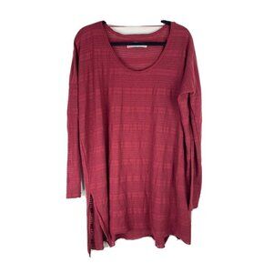 Free People FP Beach Womens Coverup OS One Size Red Long Sleeve Lightweight